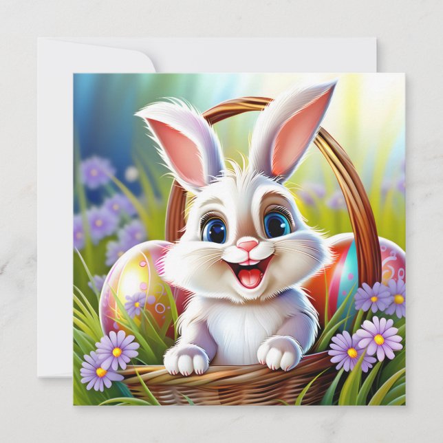 Cute Easter Bunny Card (Front)
