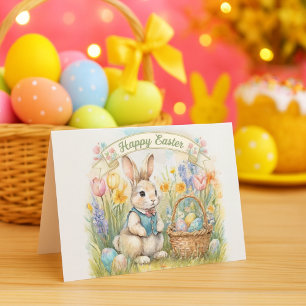 Cute Easter Bunny Children's Holiday Card