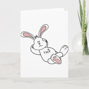 Cute Easter Bunny Chilling out Holiday Card