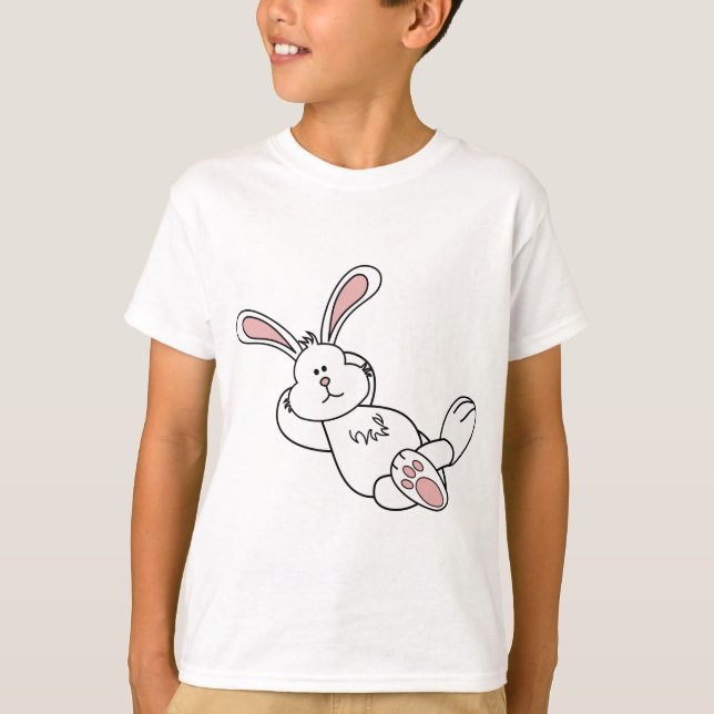Cute Easter Bunny Chilling out T-Shirt (Front)