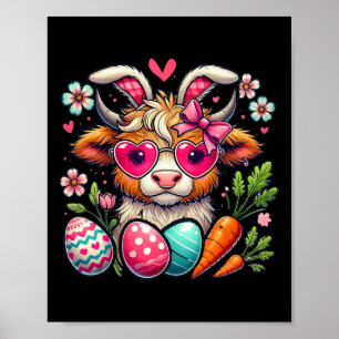 Cute Easter Bunny Cow Design Cow Lover Funny 1 Poster