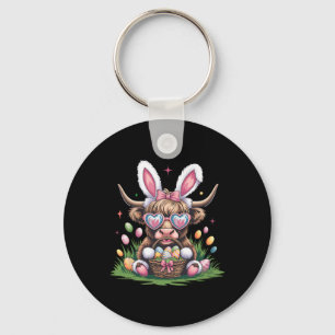 Cute Easter Bunny Cow Design Cow Lover Funny Key Ring