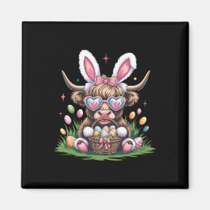 Cute Easter Bunny Cow Design Cow Lover Funny Magnet