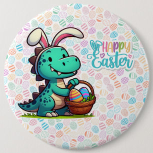 Cute, Easter bunny dinosaur 6 Cm Round Badge