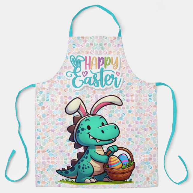 Cute, Easter bunny dinosaur Apron (Front)