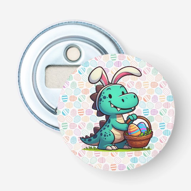 Cute, Easter bunny dinosaur Bottle Opener (Front)
