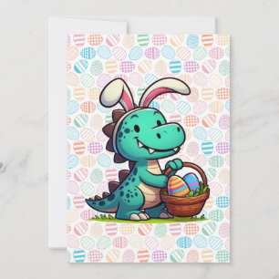 Cute, Easter bunny dinosaur Holiday Card