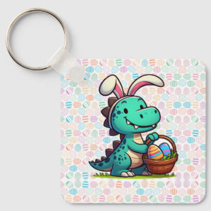 Cute, Easter bunny dinosaur Key Ring