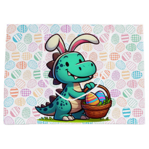 Cute, Easter bunny dinosaur Large Gift Bag
