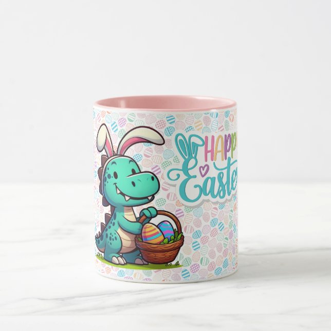 Cute, Easter bunny dinosaur Mug (Center)