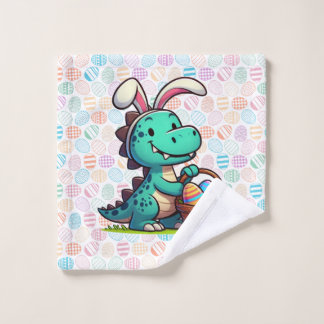 Cute, Easter bunny dinosaur Wash Cloth