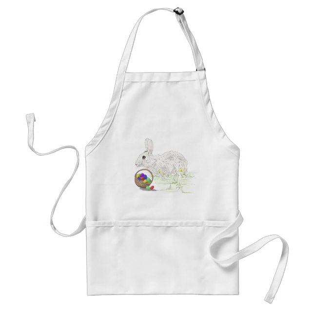 Cute Easter Bunny Drawing Standard Apron (Front)
