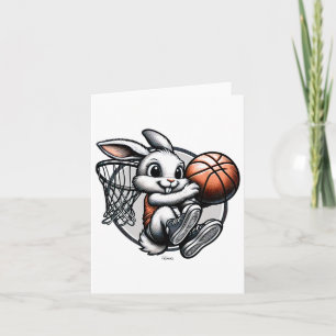 Cute Easter Bunny Dunk Squad Basketball Card