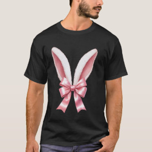 Cute Easter Bunny Ears Coquette Easter Day T-Shirt