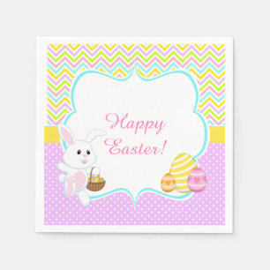 Cute Easter Bunny Easter Egg Hunt Napkin