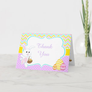 Cute Easter Bunny Easter Egg Hunt Thank You Card