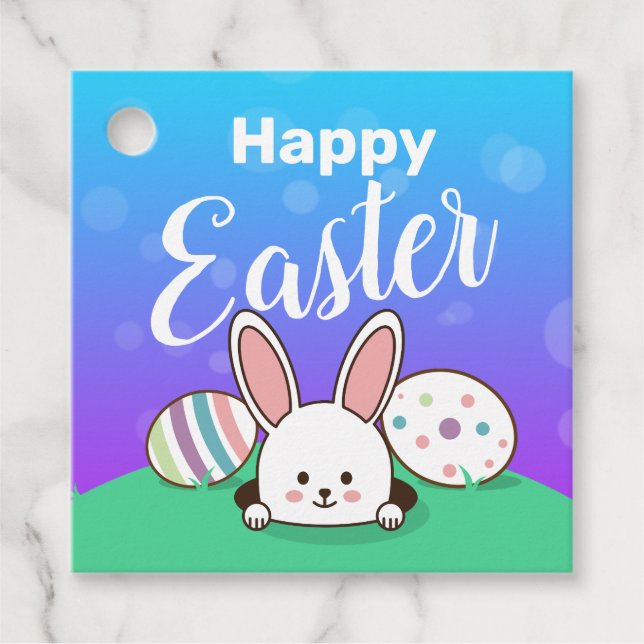 Cute Easter Bunny  Eggs Favour Tags (Front)