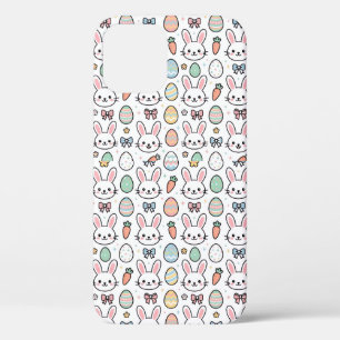 Cute  Easter Bunny & Eggs Kawaii Pattern iPhones iPhone 12 Case