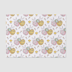 cute Easter bunny eggs tiled pattern Tissue Paper