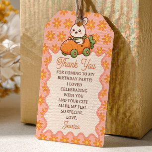 Cute Easter Bunny Floral 1st Birthday Thank You  Gift Tags