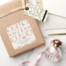 Cute Easter Bunny Floral Pattern - Pastel Spring 