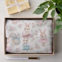 Cute Easter Bunny Floral Pattern - Pastel Spring