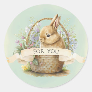 Cute Easter Bunny For You Classic Round Sticker