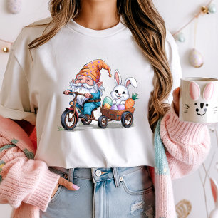 Cute Easter Bunny & Gnome Shirt, Bunny & Tricycle T-Shirt