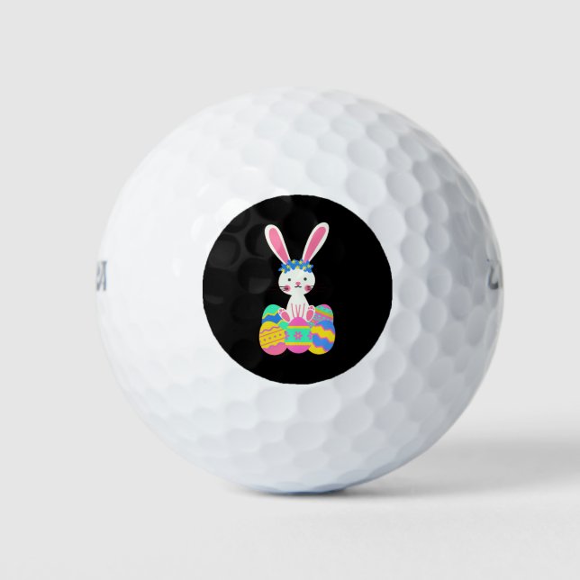 Cute Easter Bunny Golf Balls (Front)