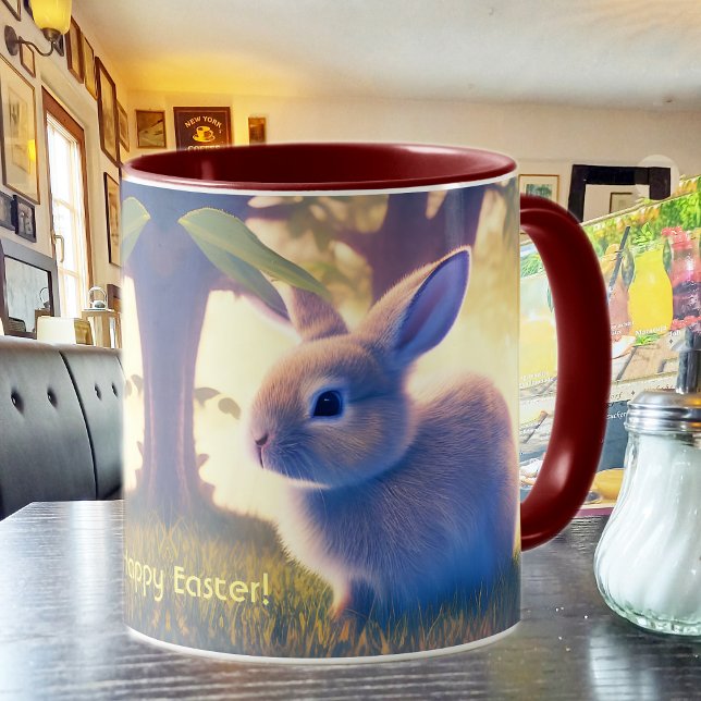 Cute Easter bunny, Happy Easter - personalizable Mug (Creator Uploaded)