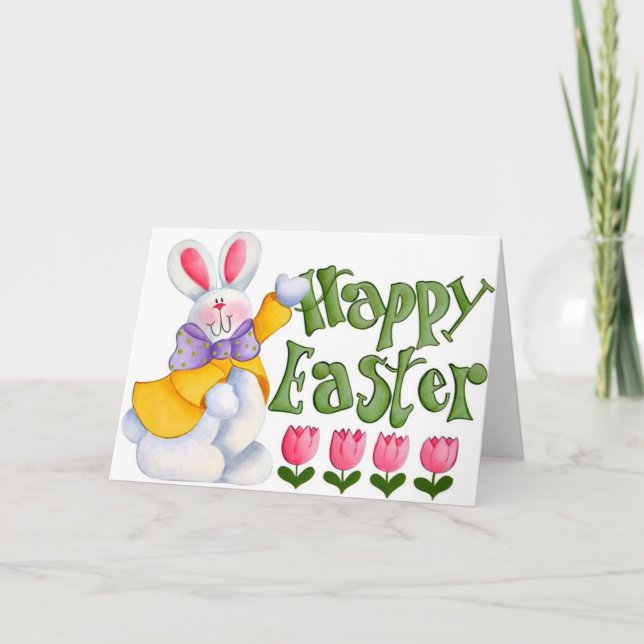 Cute Easter Bunny Holiday Card (Front)