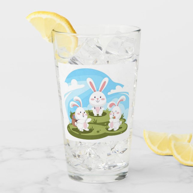 cute Easter bunny Holiday  Glass (Front Ice)