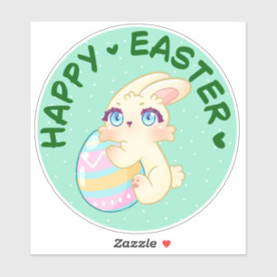 Cute Easter Bunny Hugging Egg