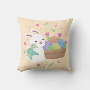 Cute Easter Bunny Illustration Cushion