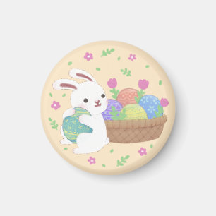 Cute Easter Bunny Illustration Magnet