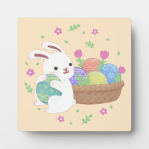 Cute Easter Bunny Illustration Plaque