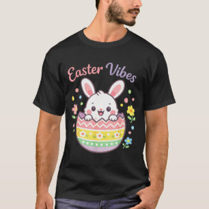 Cute Easter Bunny In Egg Pastel Easter Vibes T-Shirt