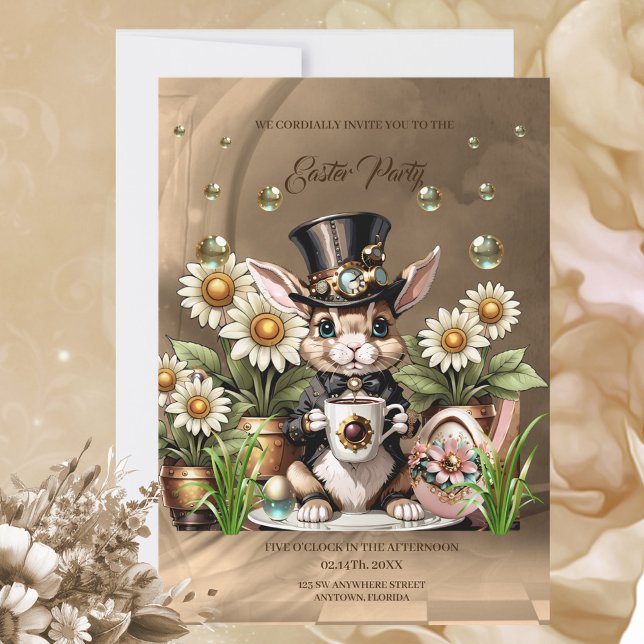 Cute easter bunny. invitation (Easter bunny)