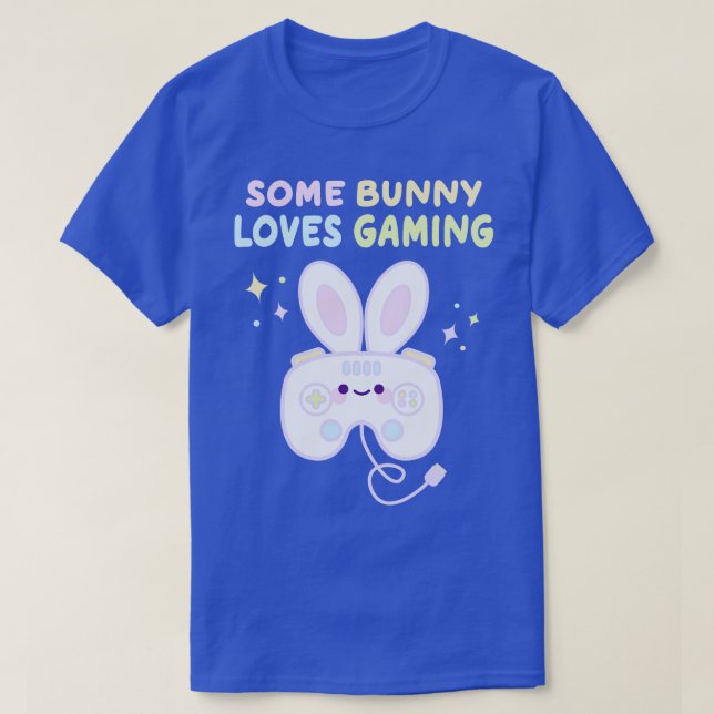 Cute Easter Bunny Kawaii Game Controller T-Shirt (Design Front)