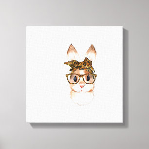 Cute Easter Bunny Mum Easter Leopard Year of The R Canvas Print
