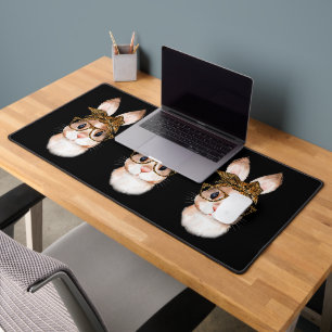 Cute Easter Bunny Mum Easter Leopard Year of the R Desk Mat