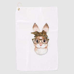 Cute Easter Bunny Mum Easter Leopard Year of The R Golf Towel