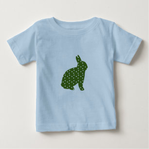 Cute Easter bunny olive green with white spots Baby T-Shirt