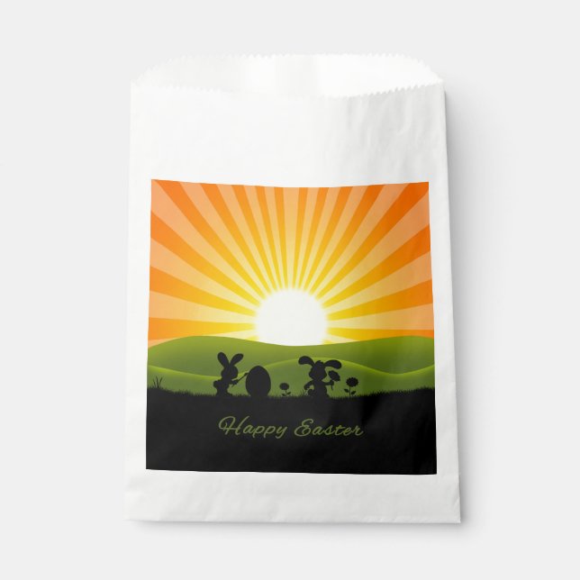 Cute Easter Bunny Painting Egg Favour Bags (Front)