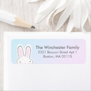 Cute Easter bunny pastel colours modern fun addres