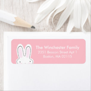 Cute Easter bunny pastel pink fun address