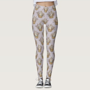 Cute Easter Bunny Pastel Spring Pattern Leggings