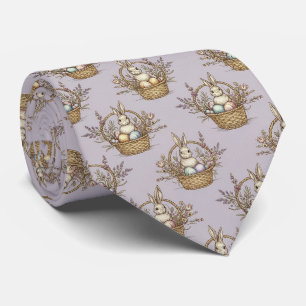 Cute Easter Bunny Pastel Spring Pattern Tie