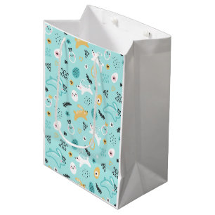 Cute Easter Bunny Pattern Kawaii Rabbits Eggs Medium Gift Bag