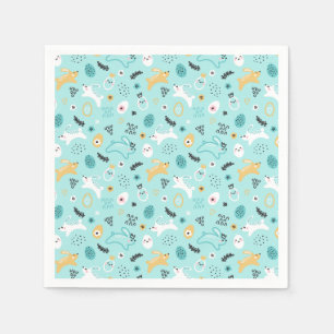 Cute Easter Bunny Pattern Kawaii Rabbits Eggs Napkin